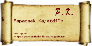Papacsek Kajetán névjegykártya
